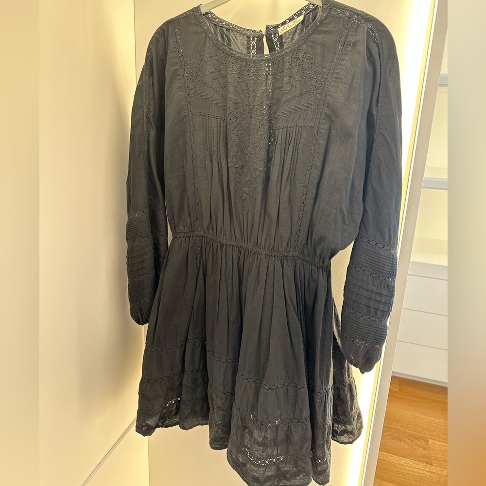 LoveShackFancy Black Long Sleeve Dress in size XS